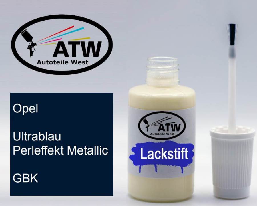 Opel, Ultrablau Perleffekt Metallic, GBK: 20ml Lackstift, von ATW Autoteile West.